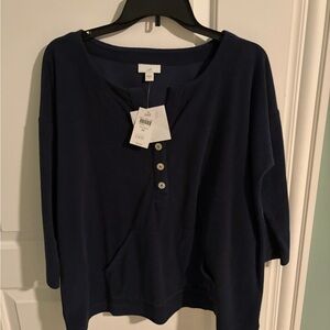 J. Jill Midnight Blue Button-Down Shirt
